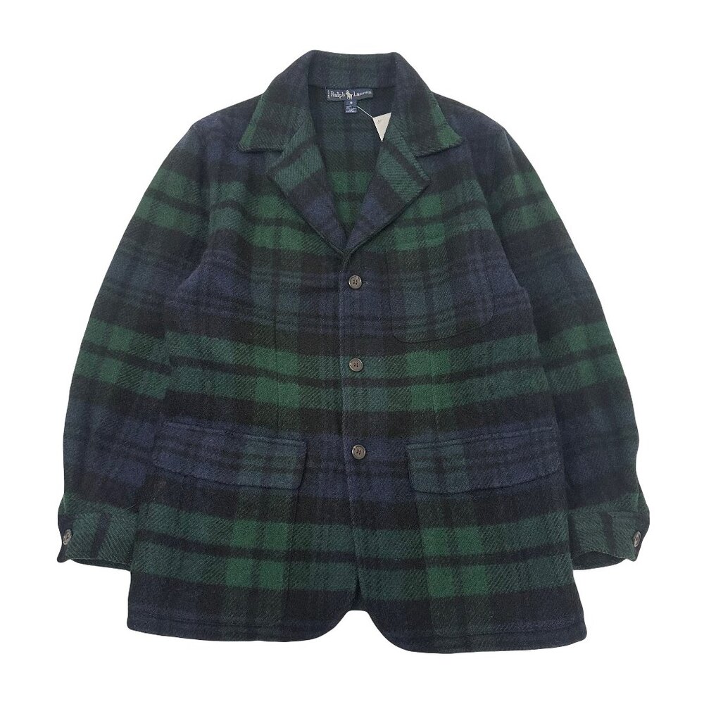 Vintage Ralph Lauren Wool Plaid Blazer Jacket Women's 8